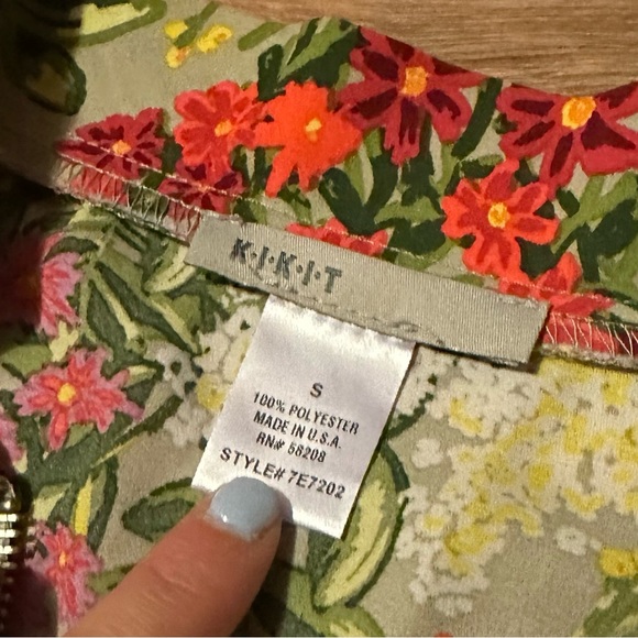 Kikit Blouse Jacket Women’s Small Front Zipper Long Sleeve Floral Print - Picture 2 of 5